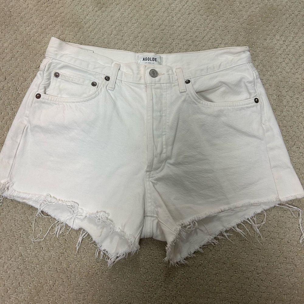 AGOLDE- Parker White Jean Shorts- Size 27